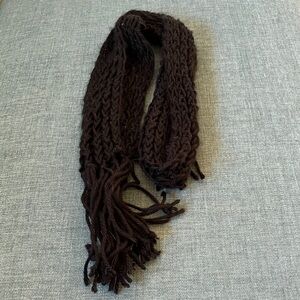 Hand Knit Black Scarf